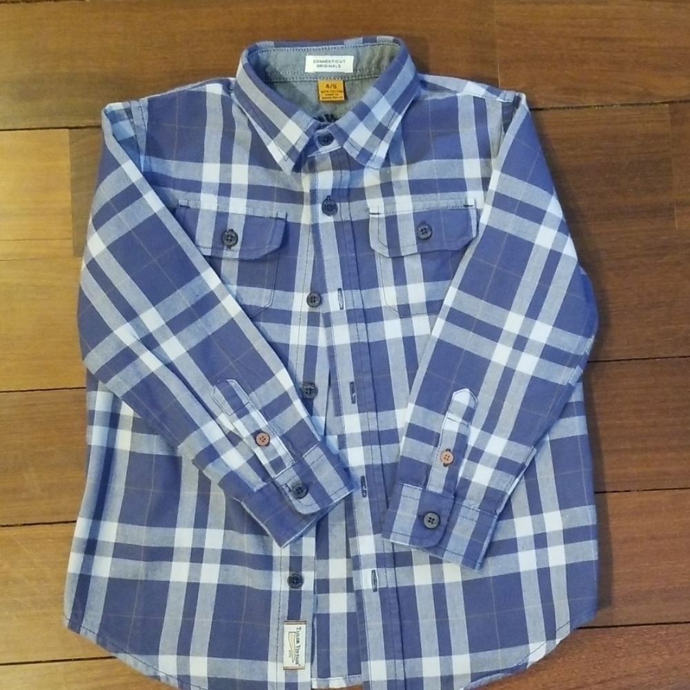 Tailor Vintage long sleeve plaid button down shirt - Picture 1 of 6